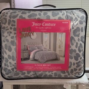 Juicy Couture leopard print queen bedding